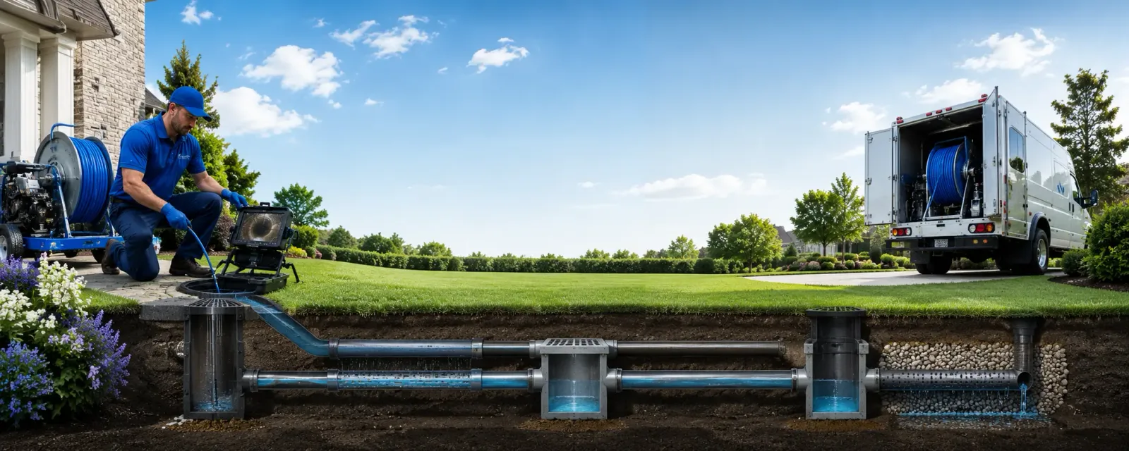 Outdoor drain cleaning information for New Blaine, AR